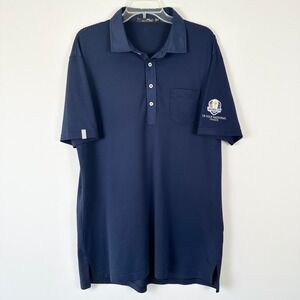 RLX Ralph Lauren Ryder Cup 2016 France Golf Polo Shirt Men XL Blue Sport Classic